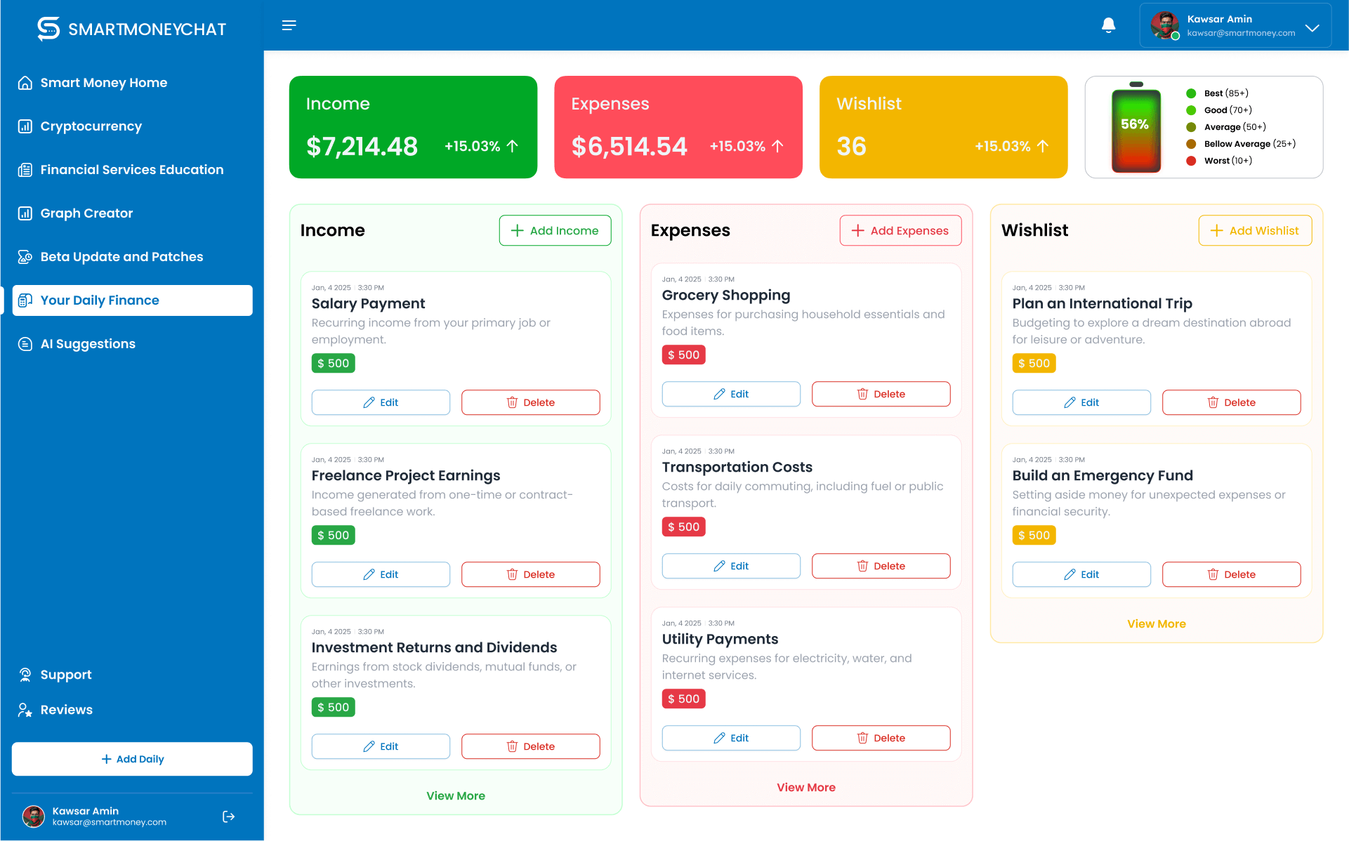 Dashboard screenshot 4